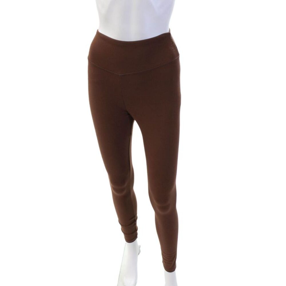 We Wore What Womens High Waisted Solid Ankle Leggings Brown Size M